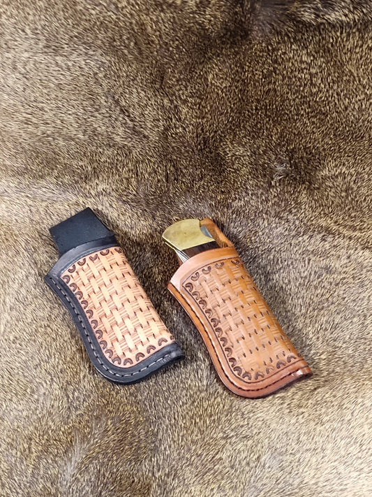 Knife Sheath; Fits Buck 110 and Similar Knives; Folding Knife Sheath; Basket Weave Design