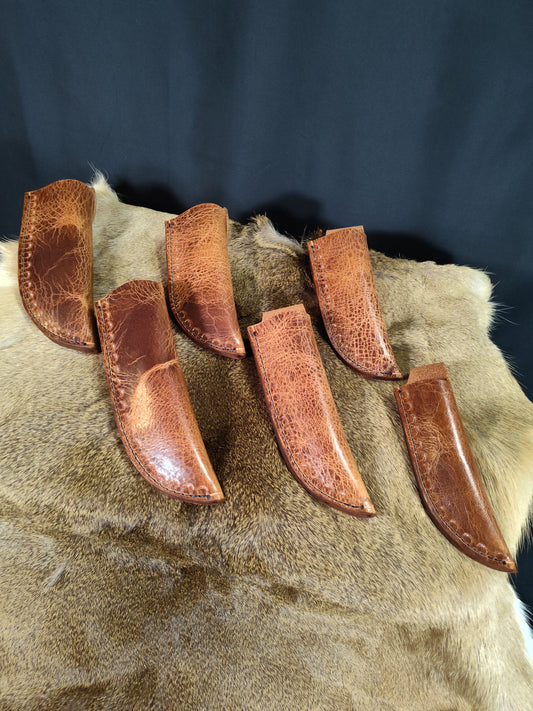 Leather Knife Sheath; Distressed Brown; Thick Water Buffalo Leather; Right or Left Handed; Fixed Blade Sheaths; 6 Sizes