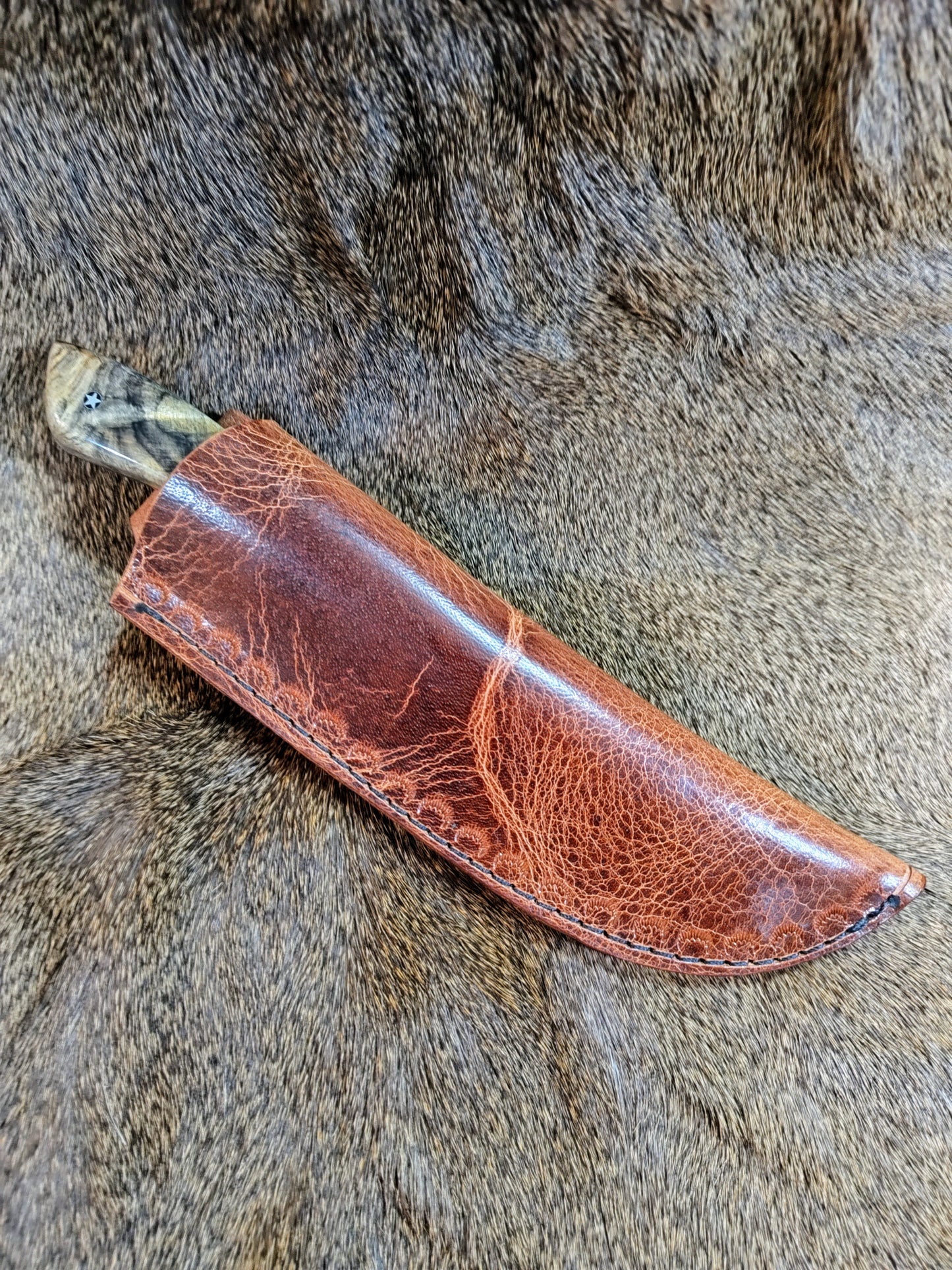 Leather Knife Sheath; Distressed Brown; Thick Water Buffalo Leather; Right or Left Handed; Fixed Blade Sheaths; 6 Sizes
