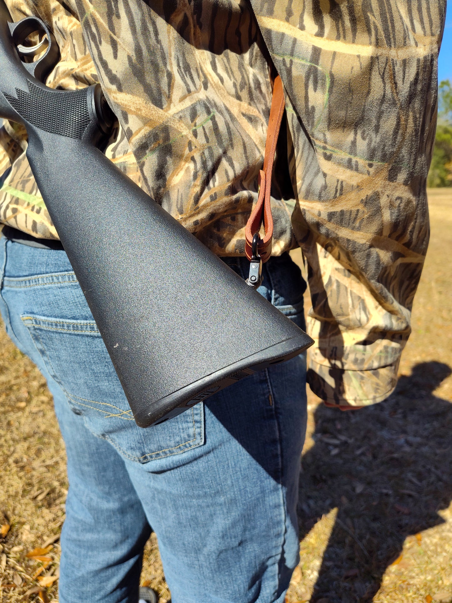 Rifle Sling; Genuine Water Buffalo Leather; Personalizable; Dark Brown