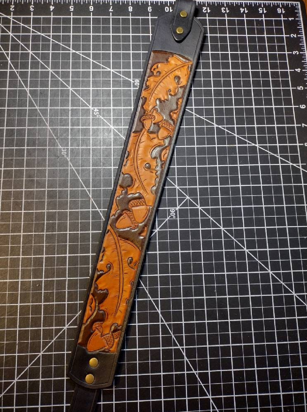 Oak Leaves and Acorns Tooled Rifle Sling