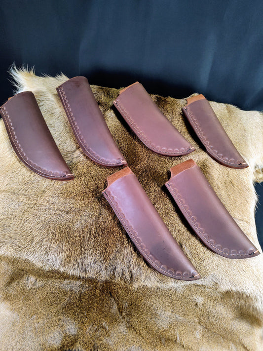 Leather Knife Sheath; Dark Brown; Thick Water Buffalo Leather; Right or Left Handed; Fixed Blade Sheaths; 6 Sizes