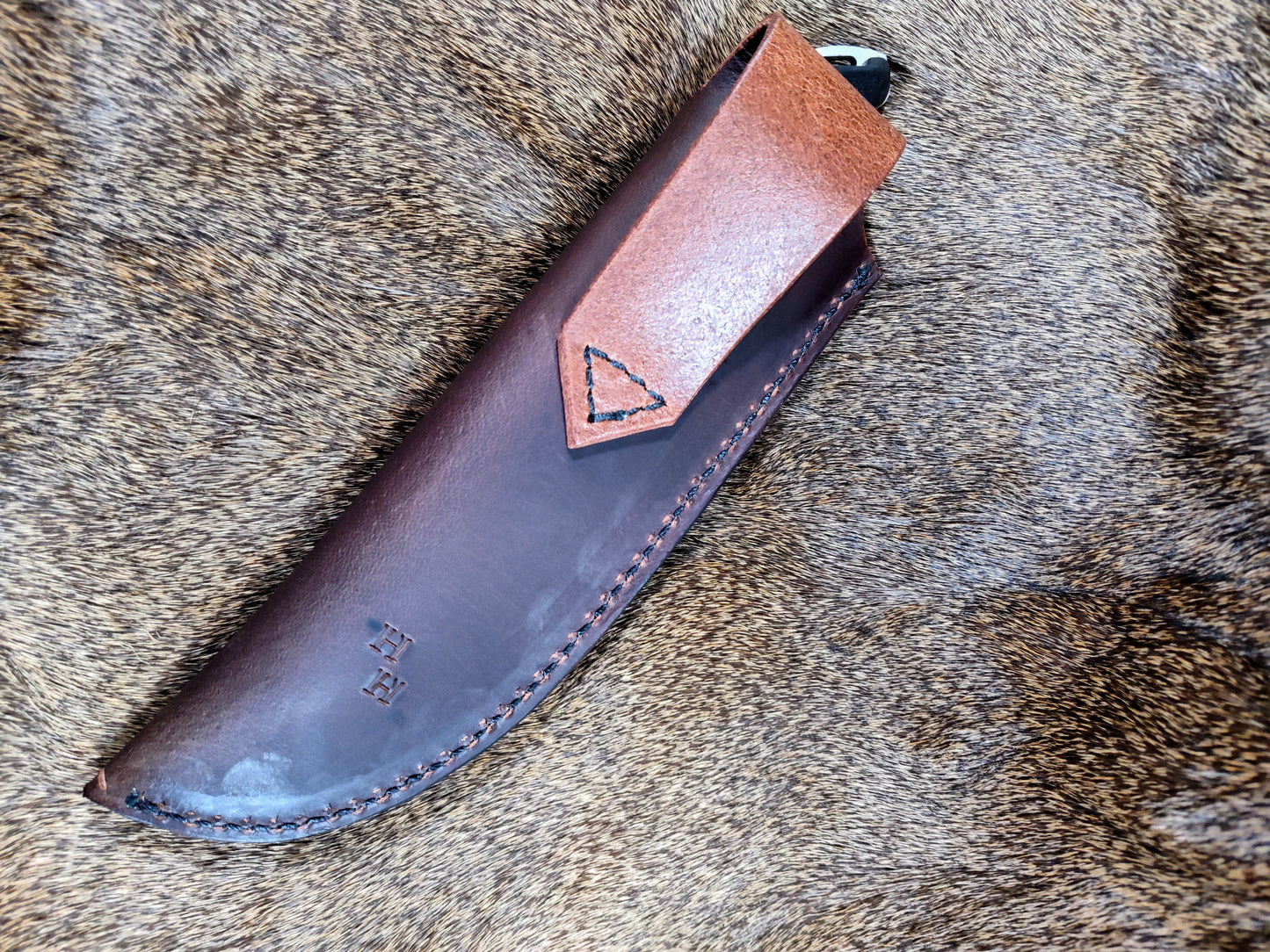 Leather Knife Sheath; Dark Brown; Thick Water Buffalo Leather; Right or Left Handed; Fixed Blade Sheaths; 6 Sizes