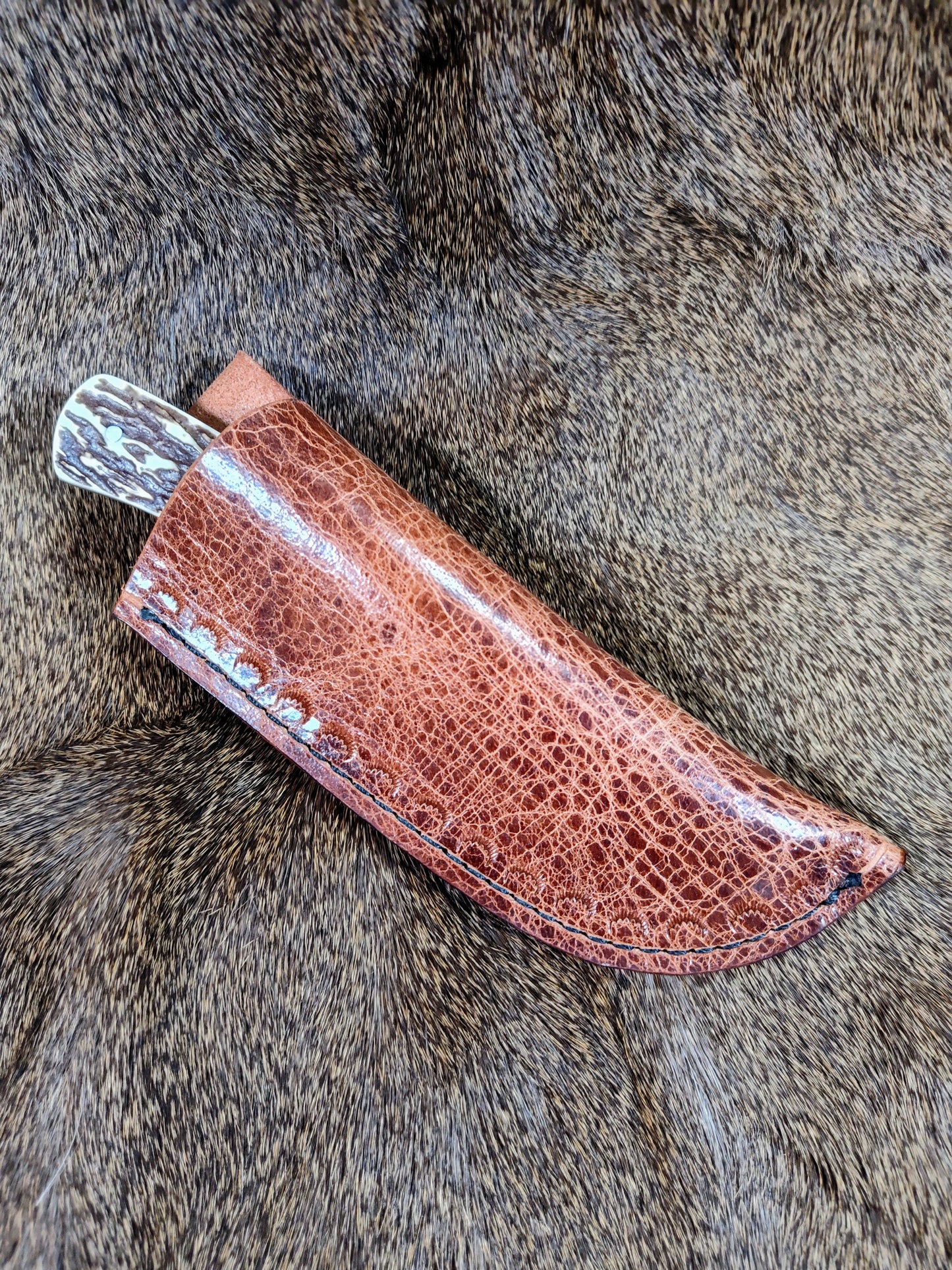 Leather Knife Sheath; Distressed Brown; Thick Water Buffalo Leather; Right or Left Handed; Fixed Blade Sheaths; 6 Sizes