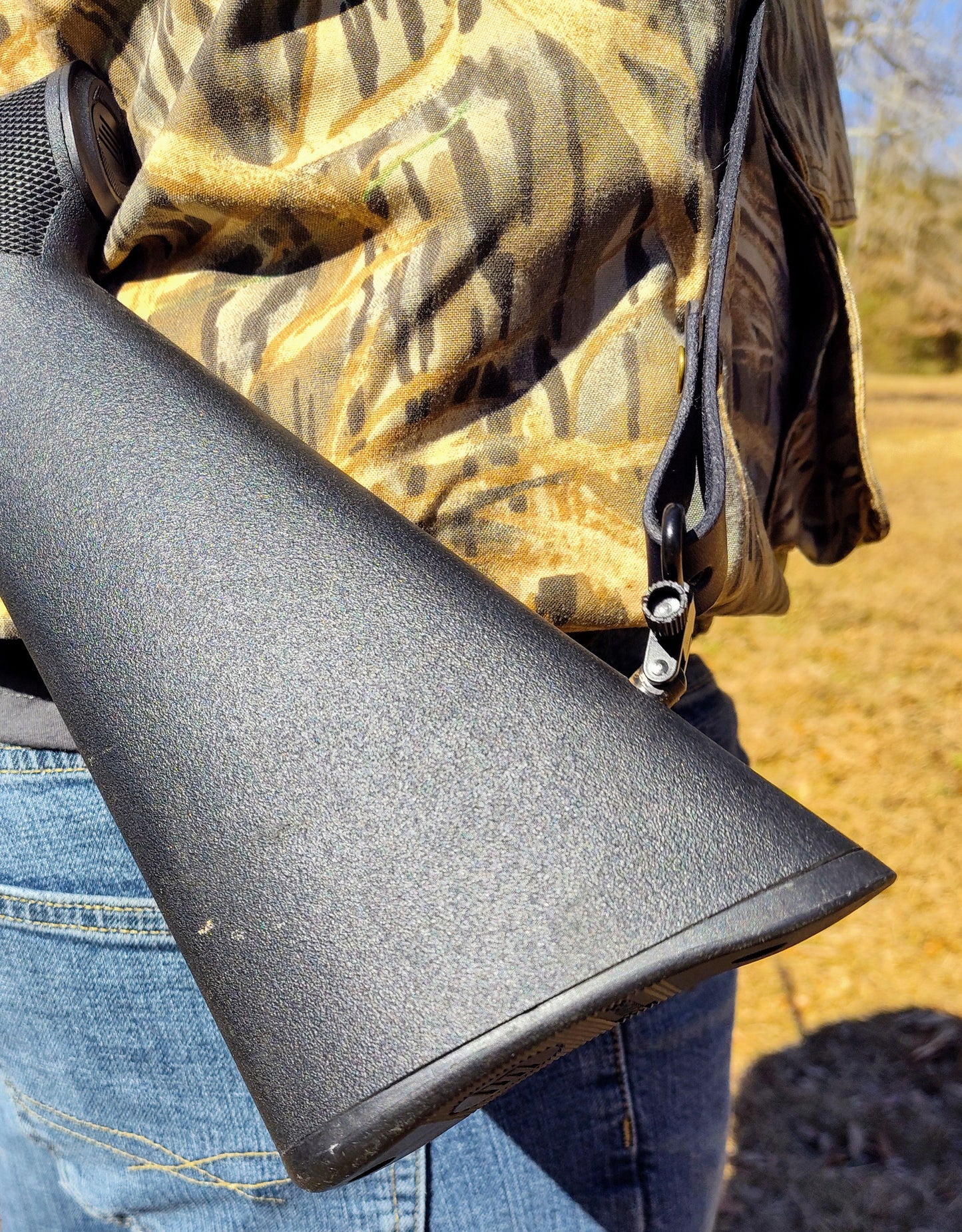 Basket Weave Tooled Rifle Sling; Thumb Hole Design