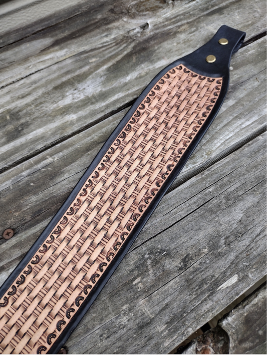 Basket weave Tooled Rifle Sling